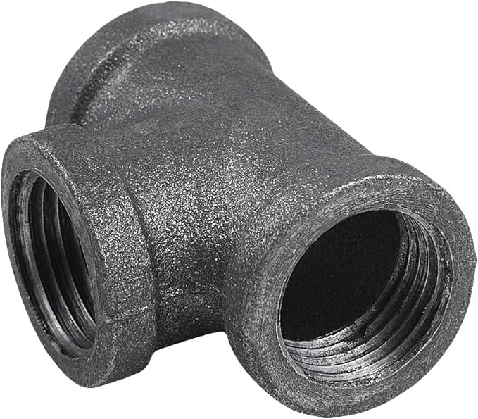 40 Pack 3/4 inches Tees Malleable Cast Iron Pipe, Industrial Pipe Flanges for Threaded Black Pipes and Fittings, DIY Steampunk Industrial Vintage Style.