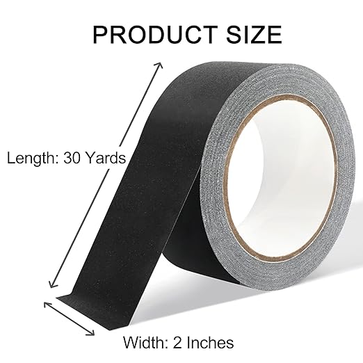 ROSEUP Gaffer Tape, Heavy Duty Gaffers Tape, Non-Reflective, Multipurpose. 2 Inches x 30 Yards, Black