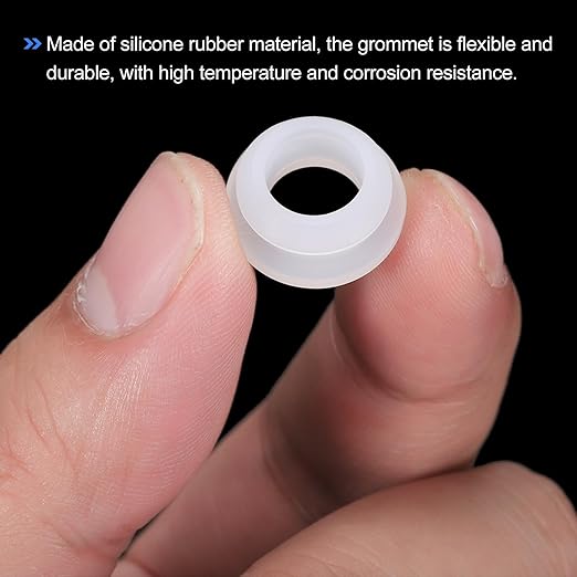MECCANIXITY 20Pcs Snap Rubber Grommet Plug Mount Dia 11.5mm ID 8.5mm Narrow Groove Width 2mm Seal Anti-Scratch for Electrical Box Cable Pipes Transparent