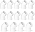 3/4 Inch PVC Fittings Elbow 45 Degree 2-Way 14-Pack, PVC Pipe Fitting Connector for Building Furniture, DIY Corner Elbow Fitting for Pipe Connections, Greenhouse, Shed and Tent Connection, Pool