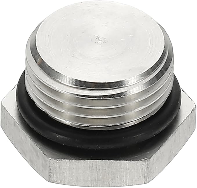 MECCANIXITY BSPP Pipe Plug Fitting, 304 Stainless Steel G3/8 Male Outer Hex Thread for Plumbing Fixed with Sealing Rubber Ring