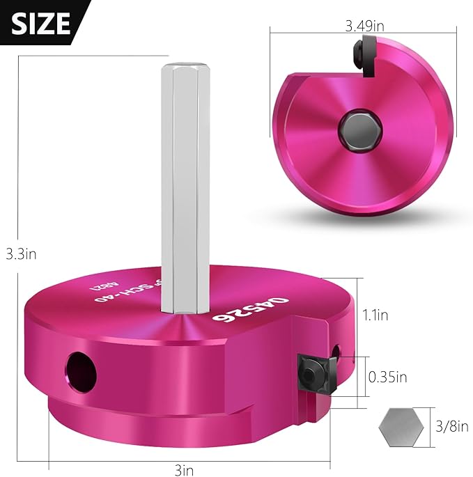 PVC Pipe Reamer 3-Inch Head, PVC Fitting Saver with 3/8-Inch Hex Shaft, Socket Saver Plastic Pipe Fitting Reamer Plumbing Tool for Schedule 40 CPVC ABS Socket Hub Removing, Fit 1/2" Drills