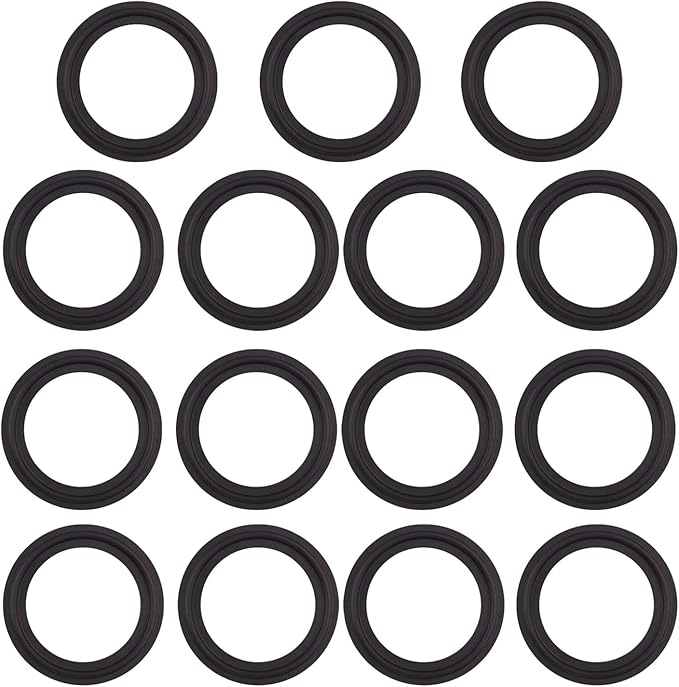DERNORD 1.5" Buna-N (NBR) Sanitary Gasket Fits Tri-Clover Type Ferrule (Pack of 15)
