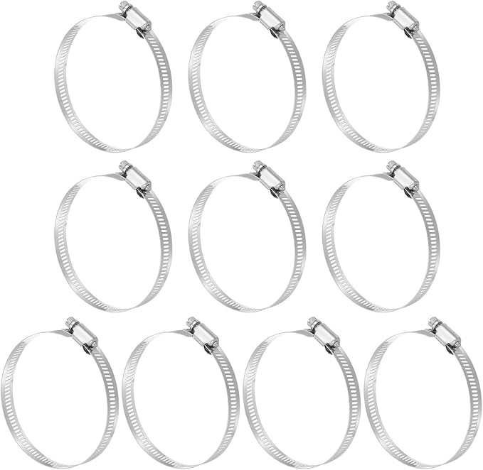 MECCANIXITY 3 Inch Stainless Steel Hose Clamp, Worm Gear Clamp Adjustable 2 5/6"-3 3/4"(72-95mm) Fuel Line Hose Clamps Duct Clamp for Pipe Plumbing Automotive Mechanical (Pack of 10)