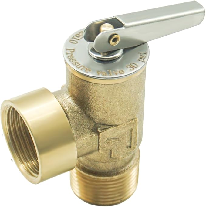 Temperature and Pressure Relief Valve with Extended Probe Fits For Suburban 3/4" NPT Thread RV Water Heaters Parts (30 PSI)