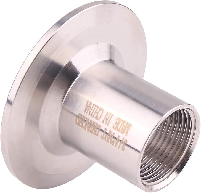 DERNORD Sanitary Female Threaded Pipe Fitting to 2 Inch TRI CLAMP OD 64mm Ferrule (Pipe Size: 3/4" NPT （2 Inch Tri clamp）)