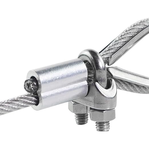 1/8"(3mm) Aluminum Crimping Loop Sleeves, Wire Rope Sleeves, Double Crimp Sleeve Cable Ferrule for Wire Rope and Cable 50PCS (1/8"(3MM))