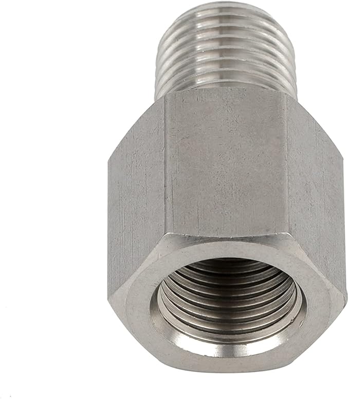 Yoebor 304 Stainless Steel Pipe Fitting,Converter Adapter, G 1/4“ Female Thread to 3/8" NPT Male, 1 Pc