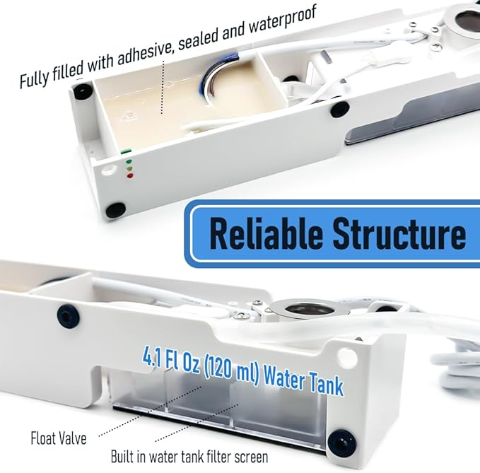 Automatic Undermount HVAC Mini Split Condensate Pump for HVAC Units, 110V 60FT Lift 7.4GPH Quiet <15dB Self Priming AC Condensation Removal Pump for Bedroom, Living Room, Anti-Siphon
