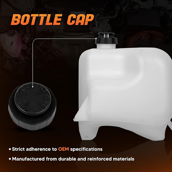 HD8187 Engine Coolant Overflow Recovery Expansion Tank [with Cap & Hose] Compatible with Chevrolet & GMC & GM Vehicles - 1981-1987 CK Series, 1988-1991 RV Pickups, Blazer, Suburban, Full Size Truck
