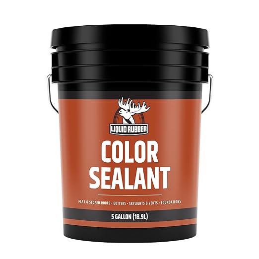 Liquid Rubber Color Waterproof Sealant - Elastomeric Roofing Coating for Flat or Slope Roofs & Foundations - DIY Paint & Leak Repair Membrane Compatible with Metal & Concrete - Medium Gray, 5 Gallon