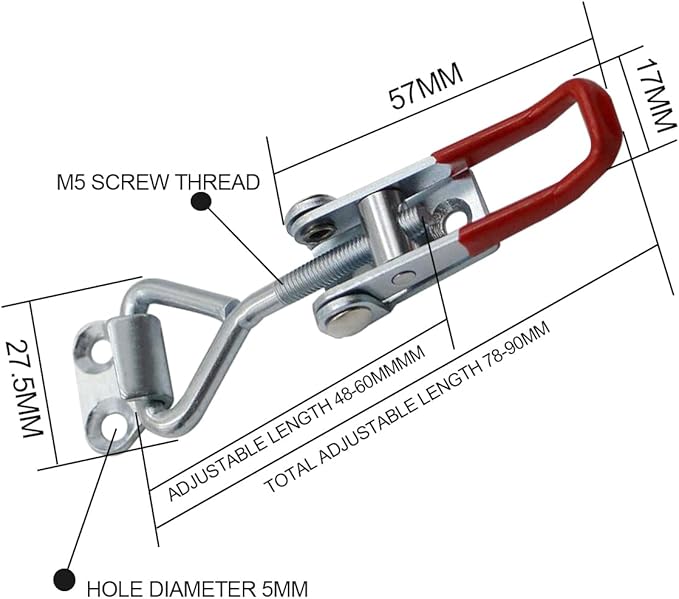 Adjustable Toggle Latch Clamp 4001, 330 Lbs 150Kg Holding Capacity, 4001 Heavy Duty Quick Release Pull Latch Toggle Clamp (R4001-8PCS)