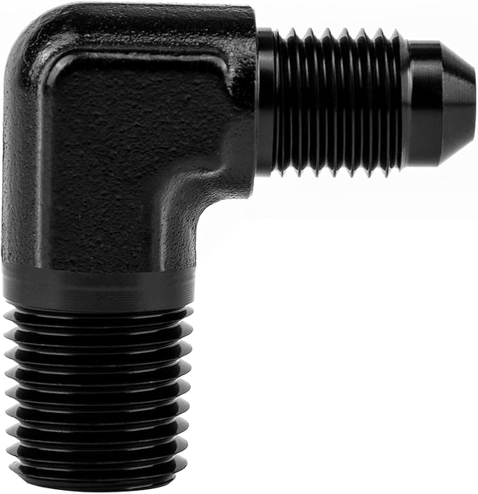 EVIL ENERGY 4AN to 1/4" NPT Male 90 Degree Fitting Adapter Aluminum