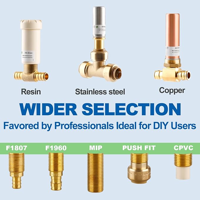 Resin Water Hammer Arrestor, 1/2 Inch Pex Crimp Tee Hammer Arrestor For Potable Water Plumbing Application, F1807 Tee Connection