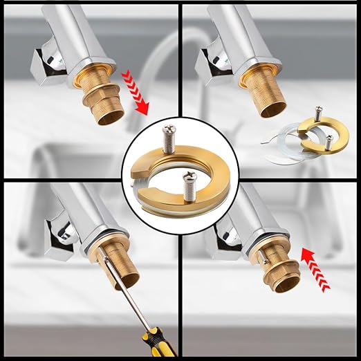 2 Set Brass Faucet Lock Nut Brass Female Locknut Faucet Washers, Faucets Nut Hex Female Locknut, for Bathroom Accessories Wash Basin Tap Fixing Fitting(1.23" (31.5mm)