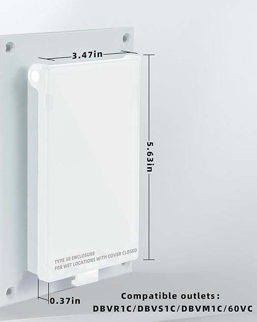 Electrical Box Replacement Cover, DBVC-1 Extra Duty Replacement for All-Weather Use, Type 3r Enclosure Cover for Wet Locations Can be adapted to DBVR1C/DBVS1C/60VC, Improve Electricity Safety