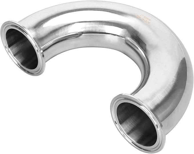 DERNORD 2" Tube OD Elbow 180 Degree Sanitary Pipe Fitting SS304 Tri Clamp 2 Inch