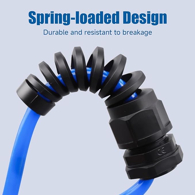 Cable Glands PG7 Nylon Cable Gland Waterproof joints with Strain Relief for 3mm-6.5mm Dia Wire, 10Pcs Suitable for Various Electrical