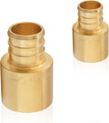 25-Pack HeSun PEX Fittings, 1" PEX x 1" Female Sweat Adapter (Over Copper Tube), Brass Crimp Fitting for ASTM F1807(PEX1807137-25)