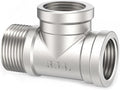 ChillWaves 304 Stainless Steel Pipe Fitting, Male Run Tee 2" NPT Female x 2" NPT Female x 2" NPT Male Thread Adapter(1-PACK)