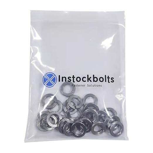 Instockbolt 3/8" x 0.68"OD Split Lock Washer, 18-8 (304) Stainless Steel Spring Lock Washer 50PCS