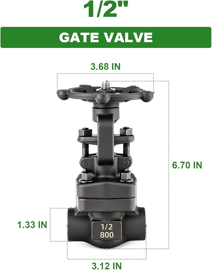 TAISHER 1PCS Forging of Carbon Steel Weld Gate Valve, 1/2" OD Rotary Sluice Valve With Wheel Handle, For Water, Oil, Gas