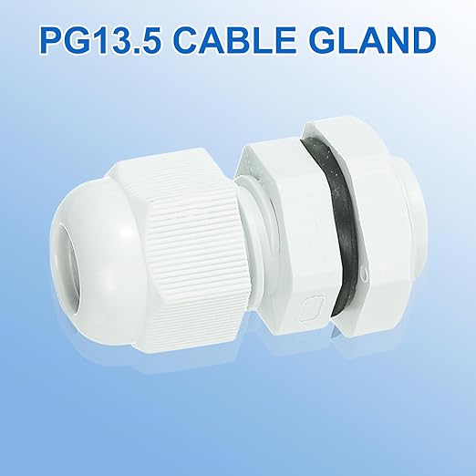 MECCANIXITY 8 Pcs PG13.5 Cable Gland, 6-12mm Wire Hole Strain Relief Joint for Cable Fixing, Wiring, Repairing, Gland Replacement, Electrical Appliances, White