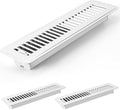 Tandefio 2 Pcs 2" x 12" Floor Register Vent Covers Metal Heavy Duty Walkable Floor Air Vent Covers with Rust Proof Finish Grille Easy Adjust Air Supply Lever for Home Wall Ceiling (White)