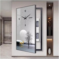 Fuse Box Cover Cabinet, Breaker Box Cover, Decorative Painting of Electricity Meter with Clock, Wall Mounted Hide Electrical Panel Cover Decorative,D,60x120cm
