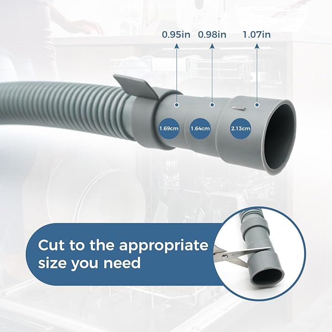 AEM74333101 Dishwasher Drain Hose AEM74333104 Compatible with LG Kenmore Dishwashers, Drain Hose Assembly Replaces AP7034217 PS16621806 LDF5545ST LDF5545WW LDP6797BD LDP6797ST LDPS6844AS