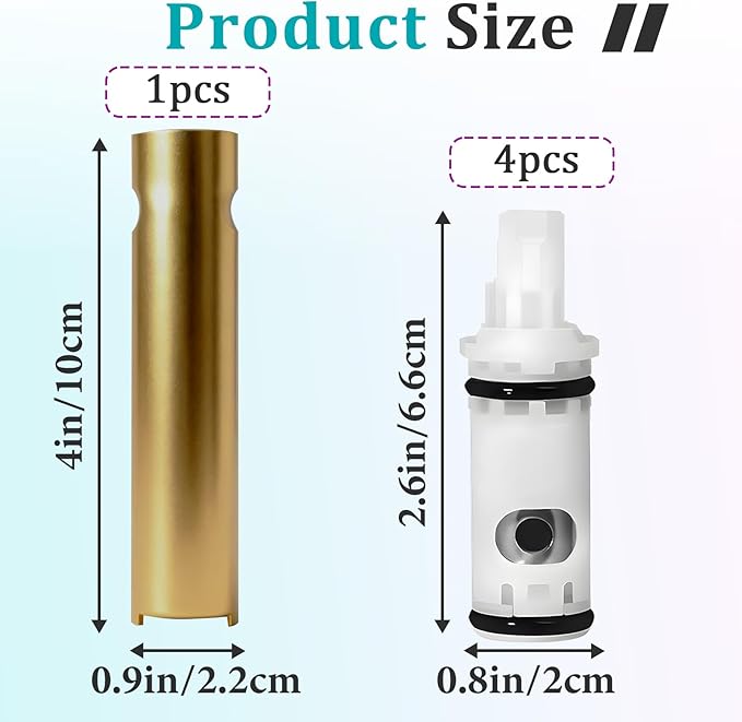 1 Set 1224 1224B Faucet Cartridge Replacement Kit Compatible with Moen Most Double Handle Faucets, Includes 4 Pcs 1224 Replacement Cartridges and 1Pcs 14272 Cartridge Removal Tool