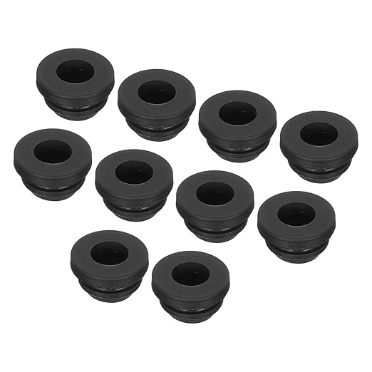 MECCANIXITY 20Pcs Snap Rubber Grommet Plug Mount Dia 8.5mm ID 6mm Narrow Groove Width 2mm Seal Anti-Scratch for Electrical Box Cable Pipes Black