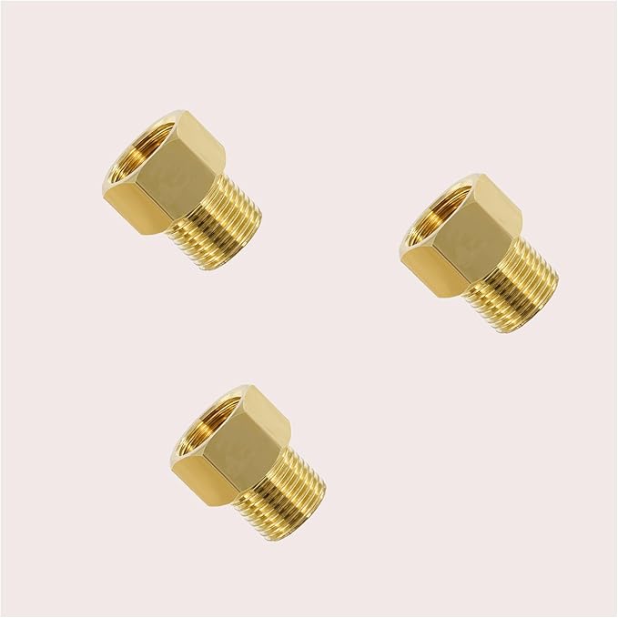 Extension Brass Fittings 1/2" Male Threaded Pipe Hex Bushing Adapter Converter Adapter, Female to 1/2" Copper Pipe Extension Connector Fittings Female Length 30 mm (3pc)