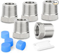 5PCS 304 Stainless Steel Reducer Hex Bushing, 1/2" NPT Male x 3/8" NPT Female, Reducing Pipe Adapter Fitting, for Air/Fuel/Water/Gas/Oil