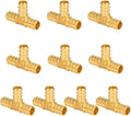 [10 Pieces] Lingmfg Pex Fittings 1/2 Inch Tee, 1/2 Inch Pex F1807 Crimp Brass
