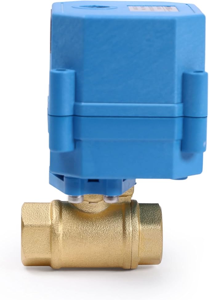 U.S. Solid Motorized Ball Valve- 1/4" Brass Ball Valve with Full Port, 9-24V AC/DC and 2 Wire Auto Return Setup