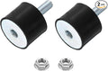 uxcell M10 Rubber Mounts, 2Pcs 40x30mm(DxH) Rubber Cylindrical Anti Vibration Isolator Shock Absorber with Lock Nut for Car Bobbin Generator Air Compressors