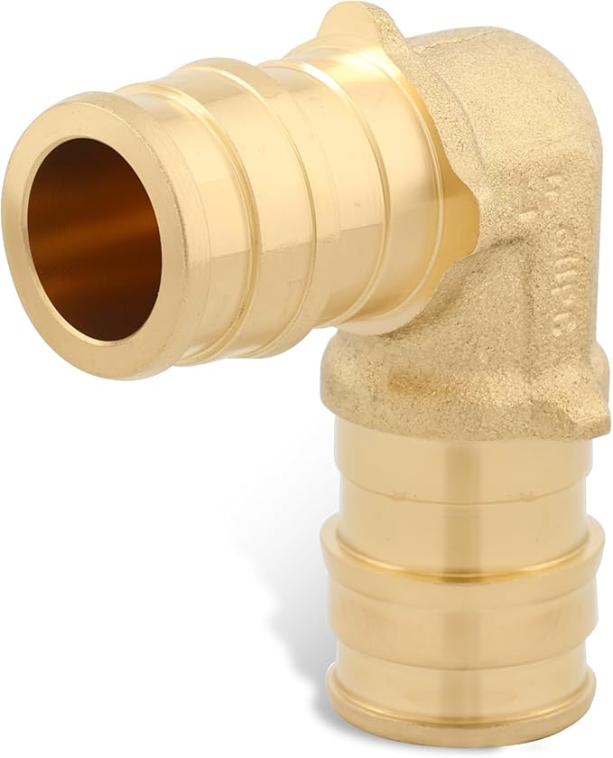 1/2 Inch PEX-A Expansion Elbow Fittings, ASTM F1960 Brass 90 Degree Elbow Connector, Lead-Free Brass PEX-A Pipe Fittings for Potable Water, Hot and Cold Plumbing, Hydronic Radiant Heating (10-Pack)