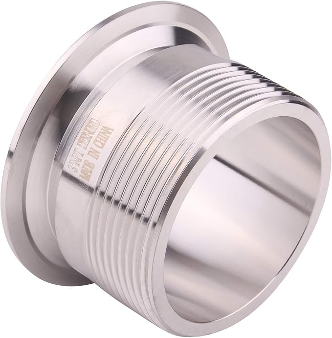 DERNORD 3'' Tri clamp Adapter to 3 inch MNPT Thread Ferrule Sanitary Pipe Fitting