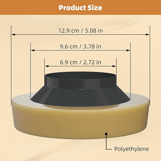 Hibbent 2 Pack Extra Thick Toilet Wax Ring, Universal Toilet Seal Ring, Heavy Duty Wax Bowl Ring Fits 3" and 4" Waste Line, Polyethylene Toilet Flange for Odor Blocking and Watertight Sealing