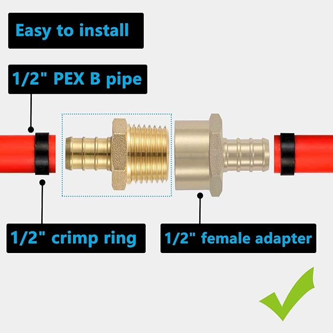 (10 Pack) Lidertik PEX Fittings 1/2 Inch Male NPT Adapter, 1/2" PEX F1807 to 1/2" NPT Male Threaded Adapter Brass