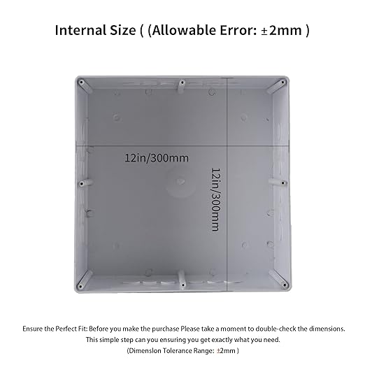 12" x 12" x 6" PVC Plastic Junction Box with Pre Molded 3/4" & 1" Punch in Holes Waterproof Electrical Boxes Project Junction Conduit Box for Electrical Outdoor Enclosure