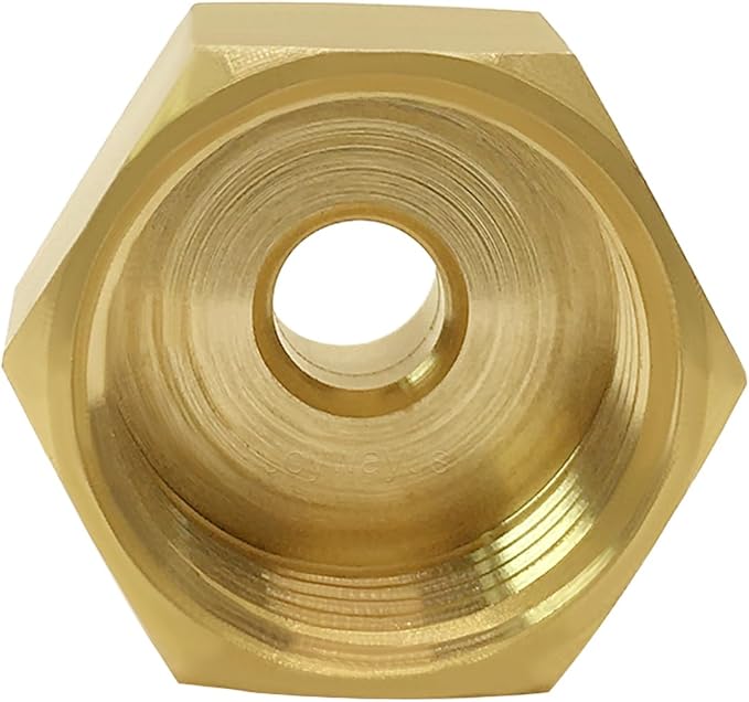 Joywayus 2PCS 3/4 GHT Female to 3/8 Compression Male Thread Adapter Pipe Fitting, Brass Reducer Faucet Connector Water Hose Adapter, Supply Line to Garden Hose Adapter for RV Kitchen Bathroom Plumbing