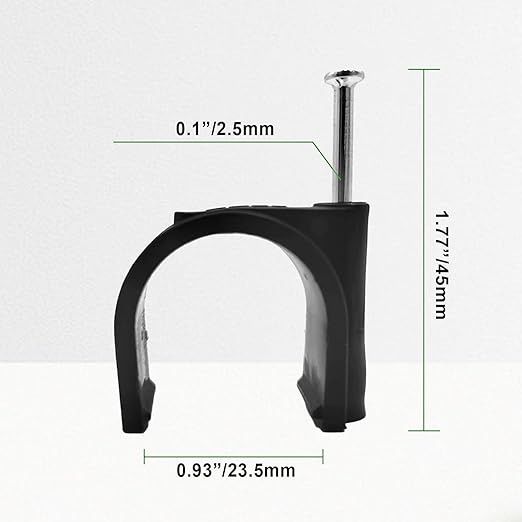 100 Pcs Pex Clamps, 1 Inch Pex Hangers Black Pex Fittings Half Clamps, J-Hook Pex Nail on Clamps for 1" OD Tubing Pipe, Pipe Support, Fixing Wire (23.5mm)