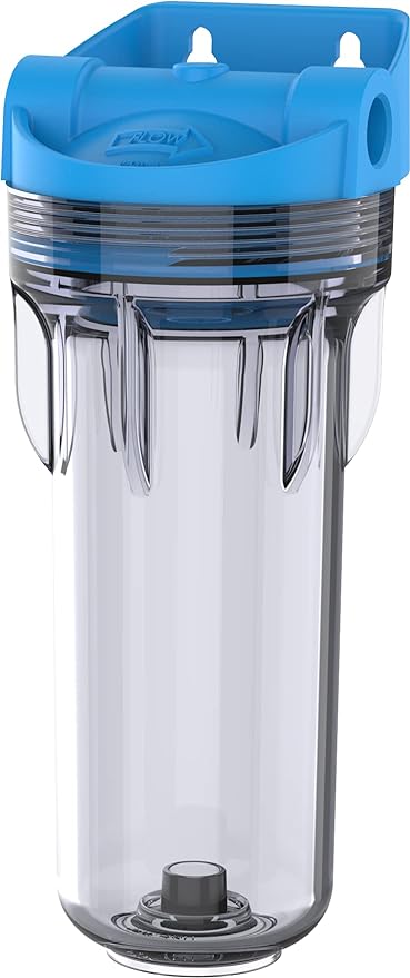 Pentair OMNIFilter WH5 Filter Housing, 10" Standard Clear Sump Water Filter Housing with Integral Mounting Bracket and 3/4" NPT Inlet, Includes Housing, Mounting Screws and Wrench, Clear