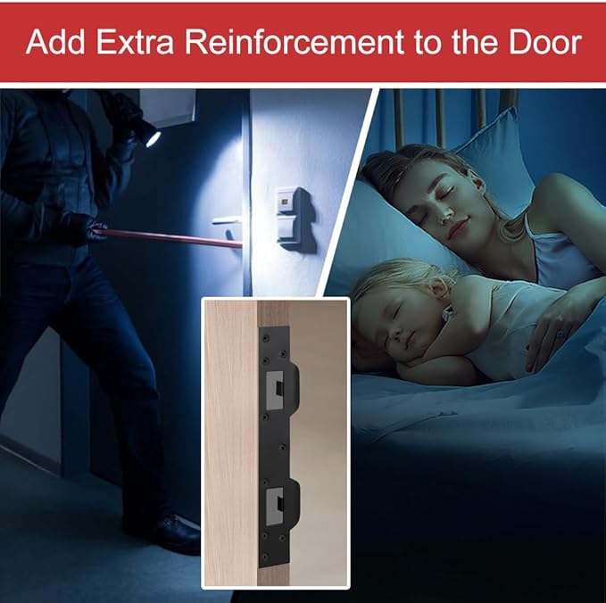 Door Strike Plate Oil Rubbed Bronze, with Reinforced Torx/Star Screws & Bit, Double Hole Reinforcement Latch Striker for Exterior/Interior Deadbolt Door Knob(1, Oil Rubbed Bronze)