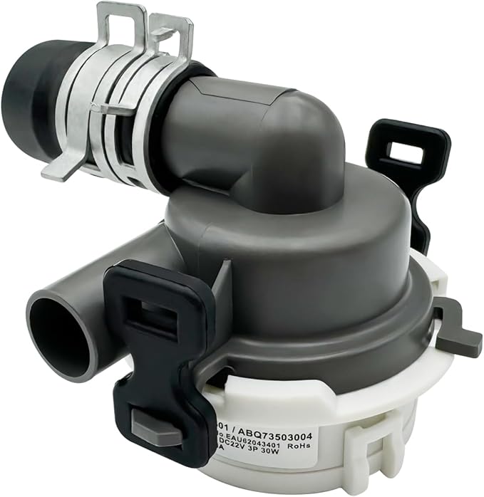ABQ73503004 Dishwasher Drain Pump Assembly is Compatible with LG Dishwashers, Replaces ABQ73503004 ABQ73503002 Dishwasher Drain Hose Pump