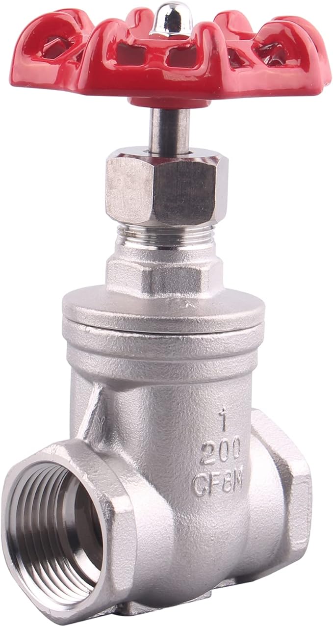 Heavy Duty Gate Valve - 1" NPT Stainless Steel Female x Female Thread Rotary Sluice Valve with Wheel Handle 200WOG For Water Oil Gas