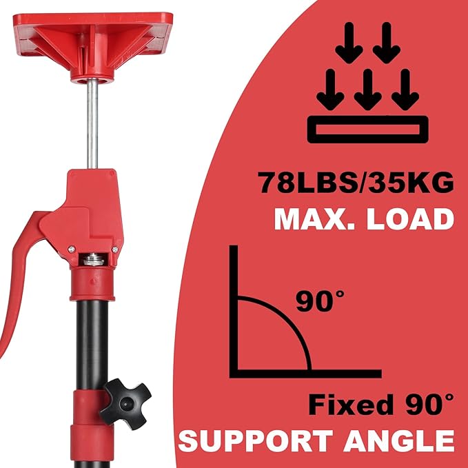 Cabinet Jack Support Pole, 19.7" to 45.3" Third Hand Tools Adjustable Support Pole, 3rd Hand Support System for Upper Cabinet Installation, Each 78 LB Capacity, 2 Pack