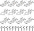 uxcell 12Pcs 8mm(5/16") One Hole Rigid Pipe Strap, 304 Stainless Steel Conduit Clamp Thicken U Bracket Heavy Duty Pipe Clamp with Self-Tapping Screws for Fixing Tube Cable, Silver